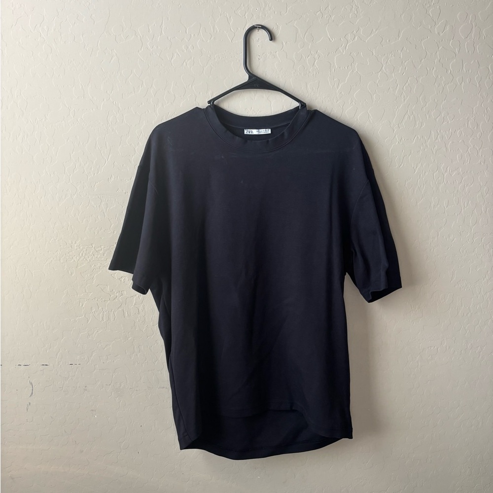 Zara Men's Navy Short Sleeve Tee